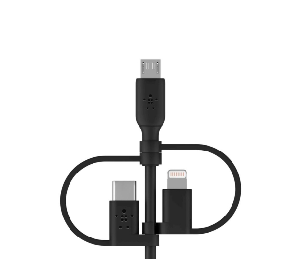 Belkin Kabel 3w1 USB-A na Lightning, microUSB, USB-C, 1m, czarny - 1330471 - zdjęcie 5